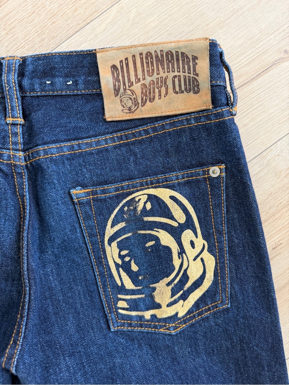 Billionaire Boys Club Dark Blue Slim Straight Jeans with Gold Astronaut Pocket